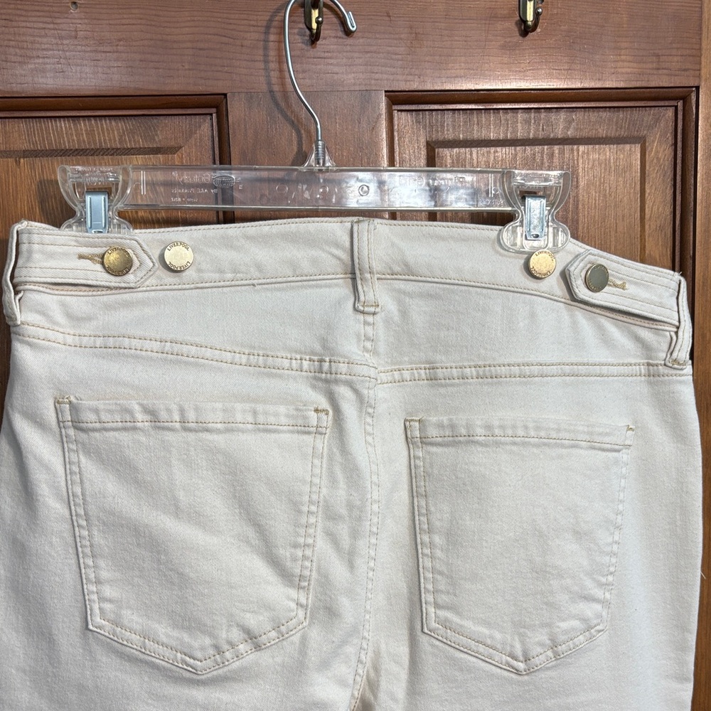 Liverpool Los Angeles Wide Leg Jeans High Rise Button Fly Denim Cream Size 12 - Picture 7 of 10